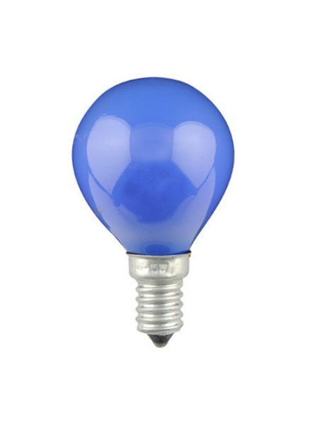 Sphérique Incandescence E14 15W Bleu