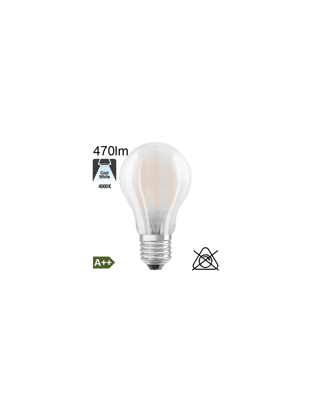 Standard Dépolie LED E27 470lm 4000K