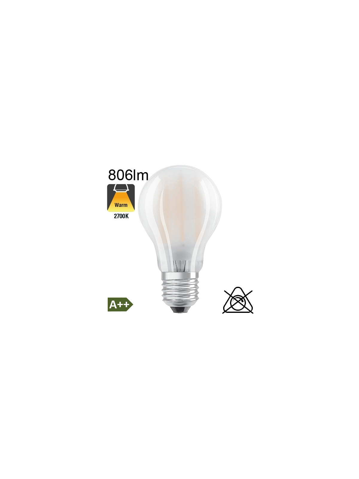 Standard Dépolie LED E27 806lm 2700K