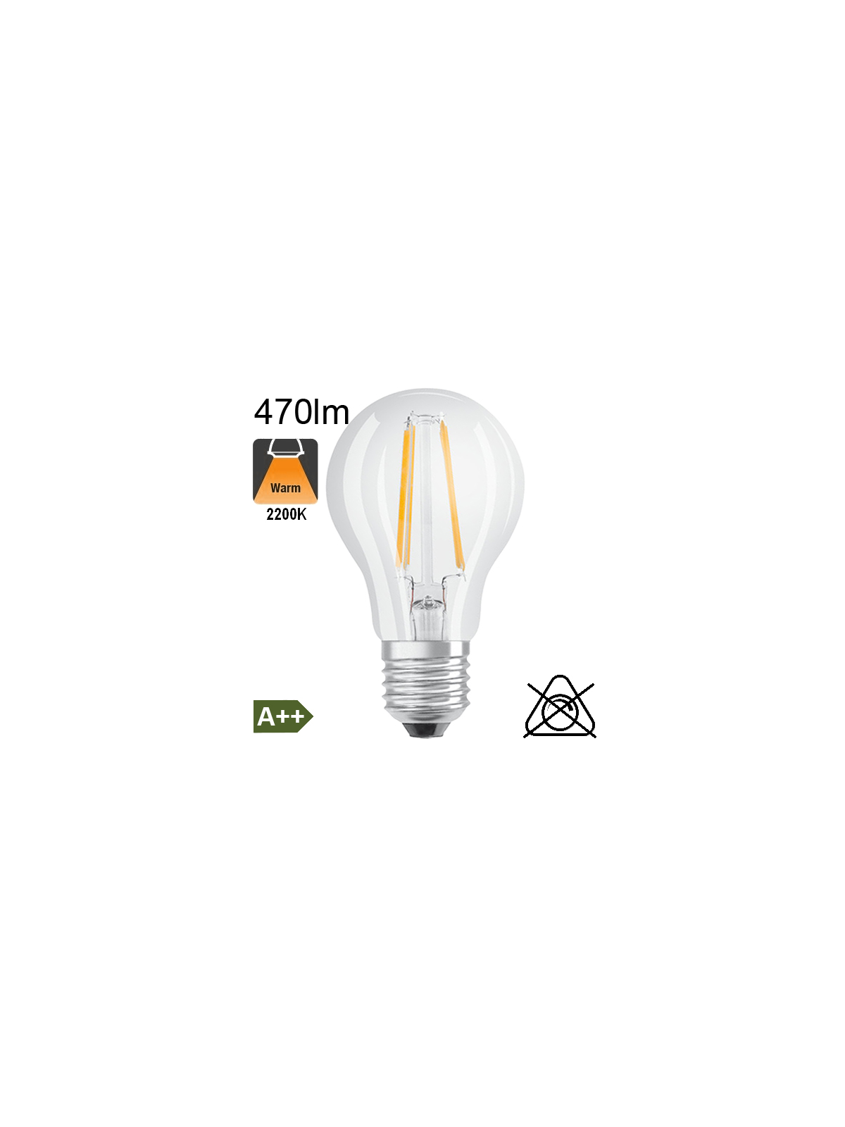 Standard LED E27 470lm 2700K