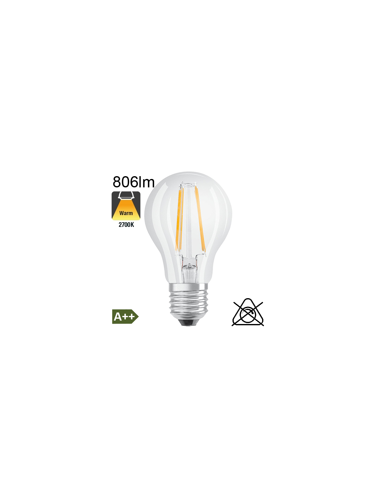 Standard LED E27 806lm 2700K