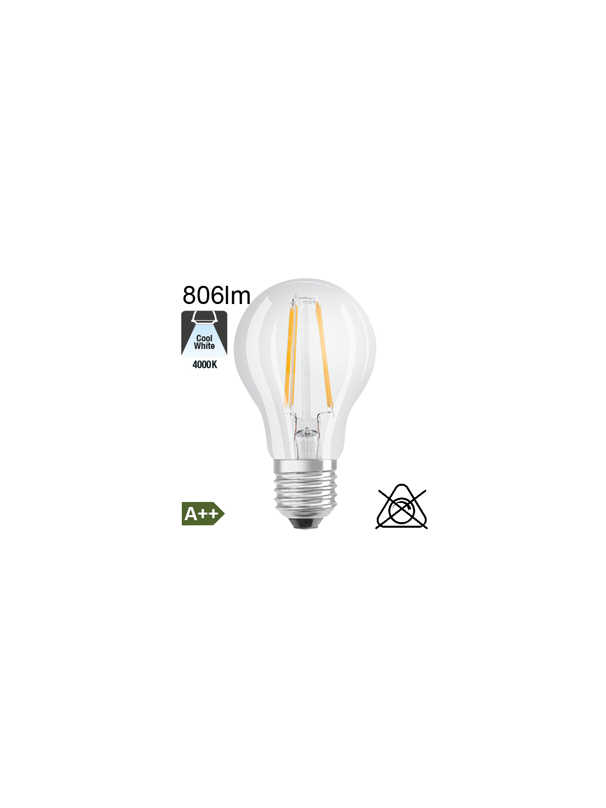 Standard LED E27 806lm 4000K