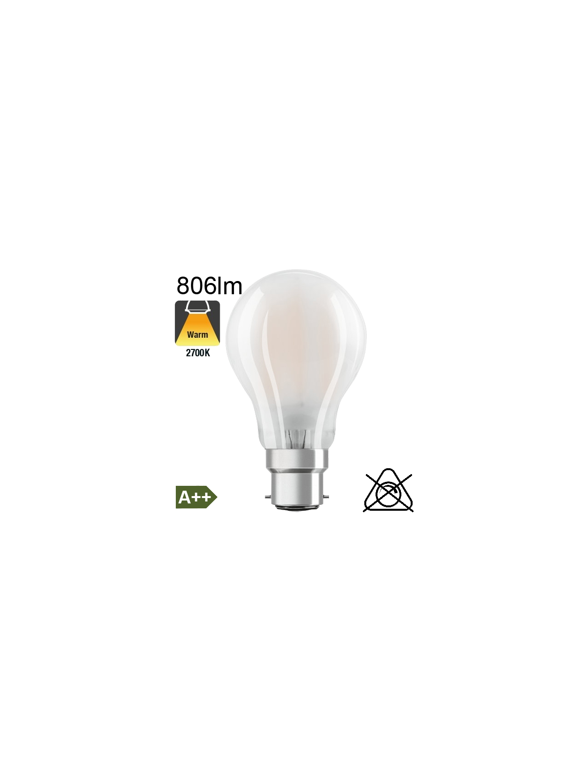 Standard Dépolie LED B22 806lm 2700K