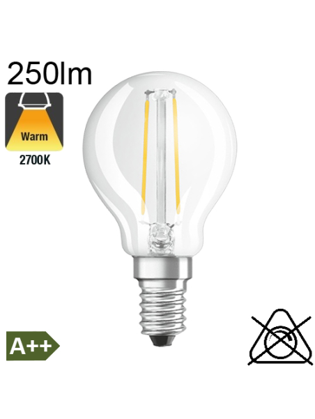 Sphérique LED E14 250lm 2700K