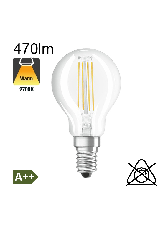 Sphérique LED E14 470lm 2700K