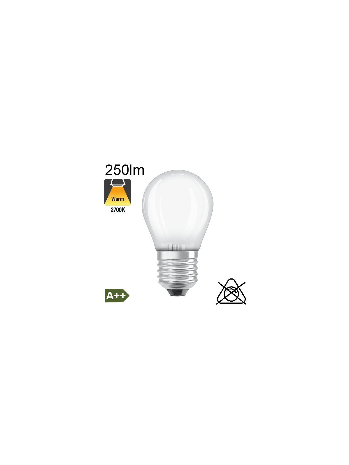 Sphérique Dépolie LED E27 250lm 2700K