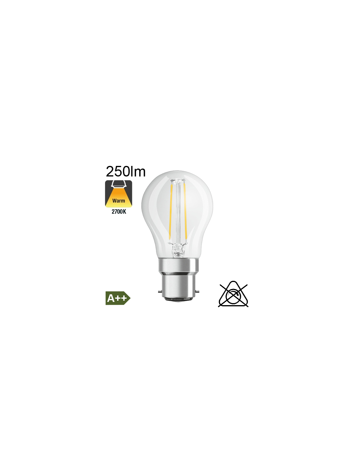 Sphérique LED B22 250lm 2700K