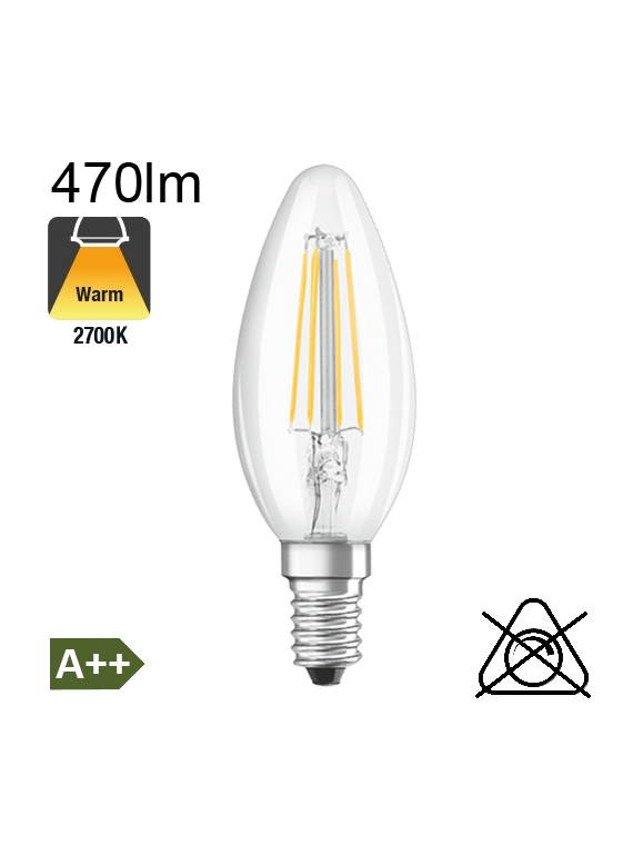 Flamme LED E14 470lm 2700K