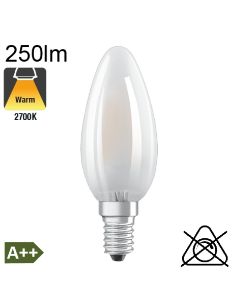 Flamme Dépolie LED E14 250lm 2700K