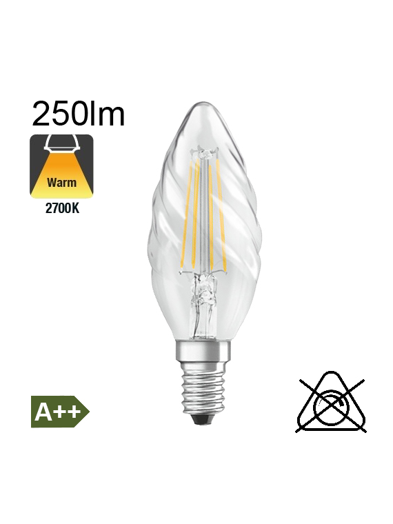 Flamme torsadée LED E14 250lm 2700K