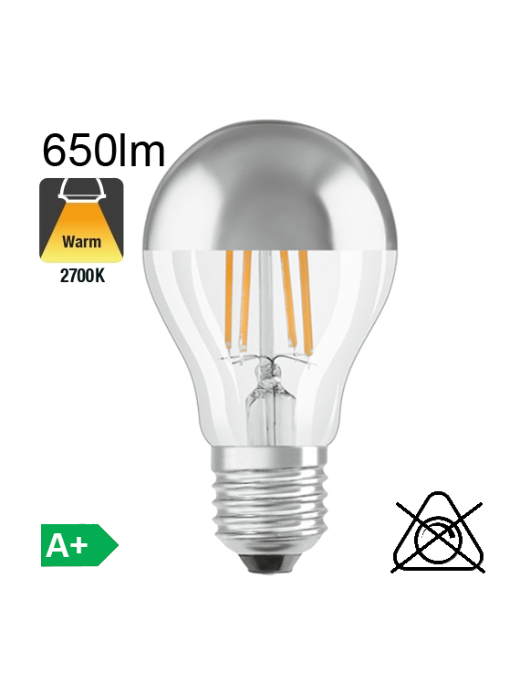 Standard Calotte Argentée LED E27 650lm 2700K