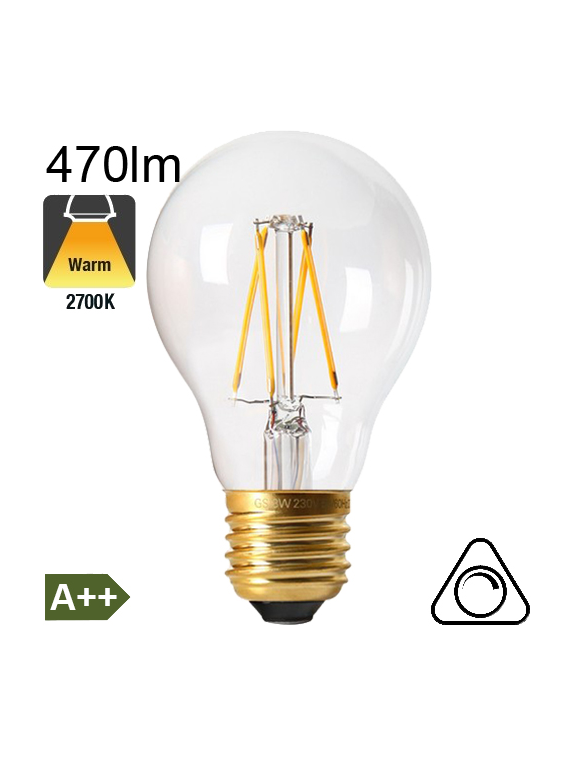 Standard LED E27 470lm 2700K Dimmable