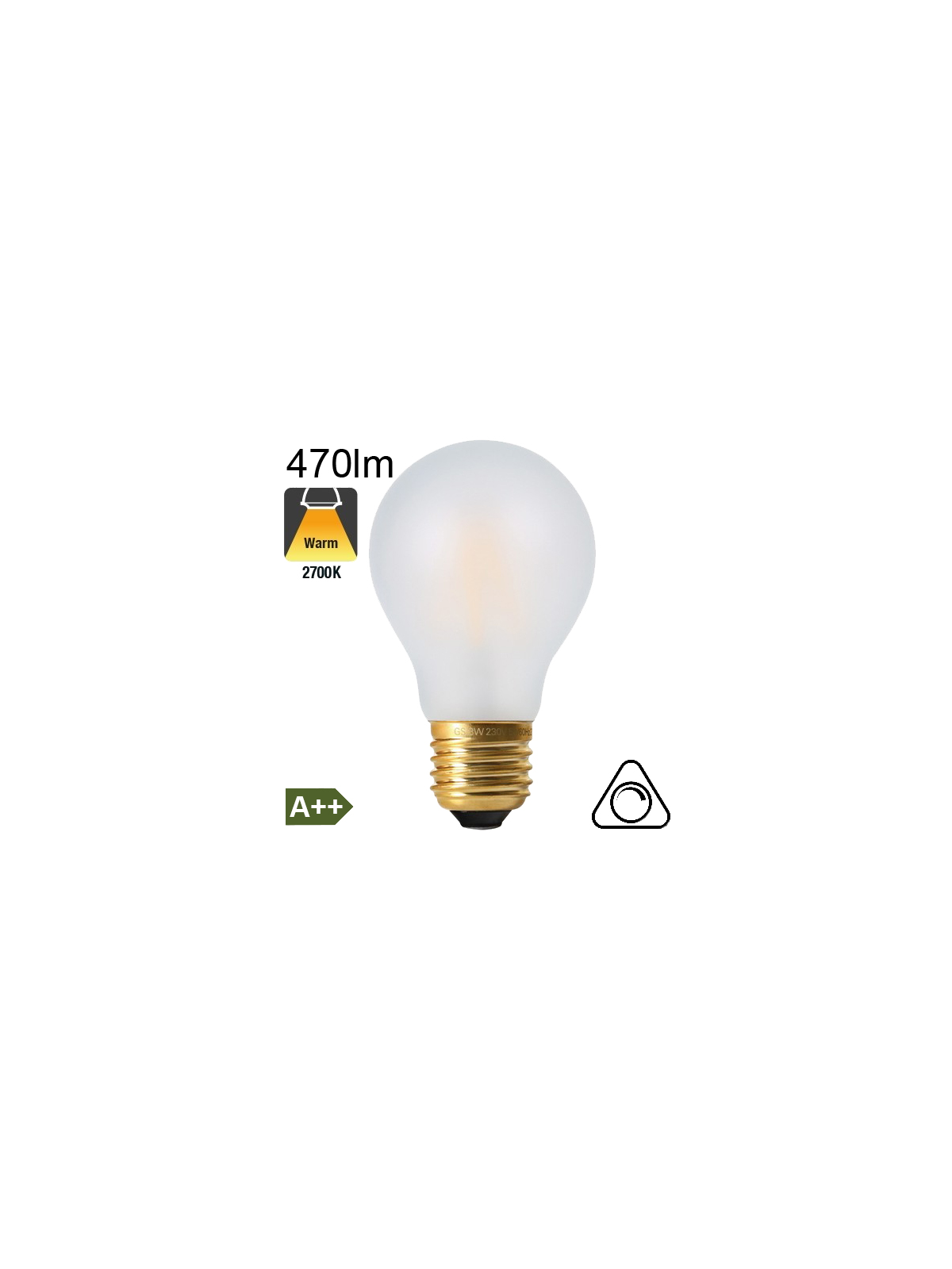 Standard Dépolie LED E27 470lm 2700K Dimmable