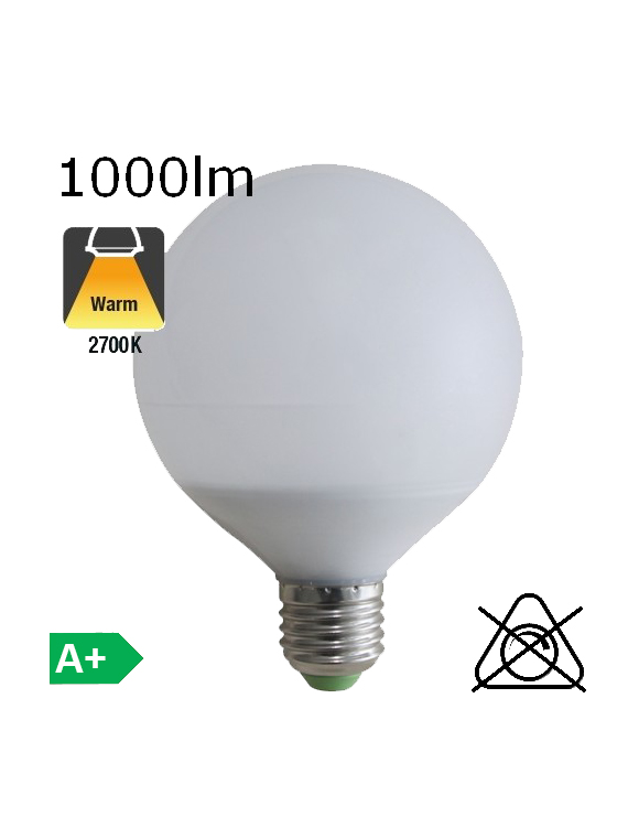 Globe LED Ø95 E27 1000lm 2700K