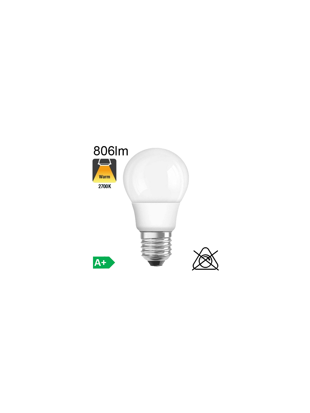 Standard LED E27 806lm 2700K