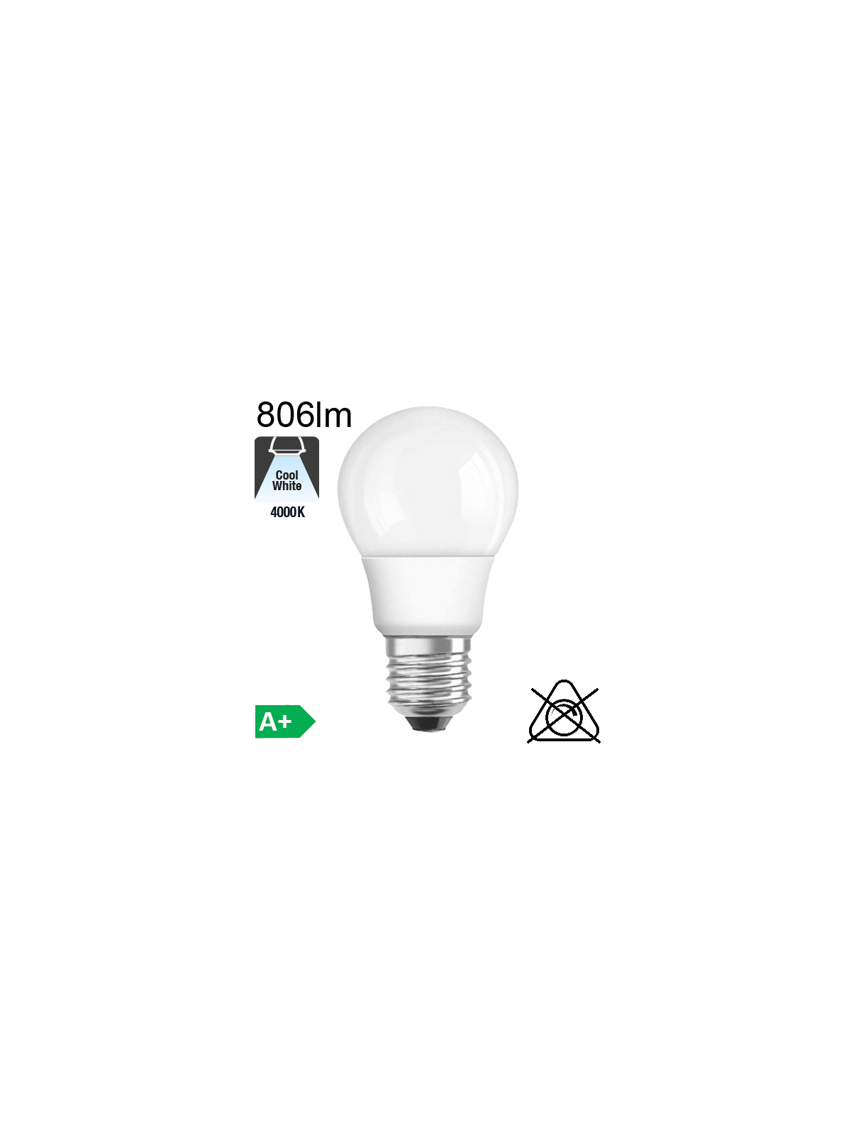 Standard LED E27 806lm 4000K