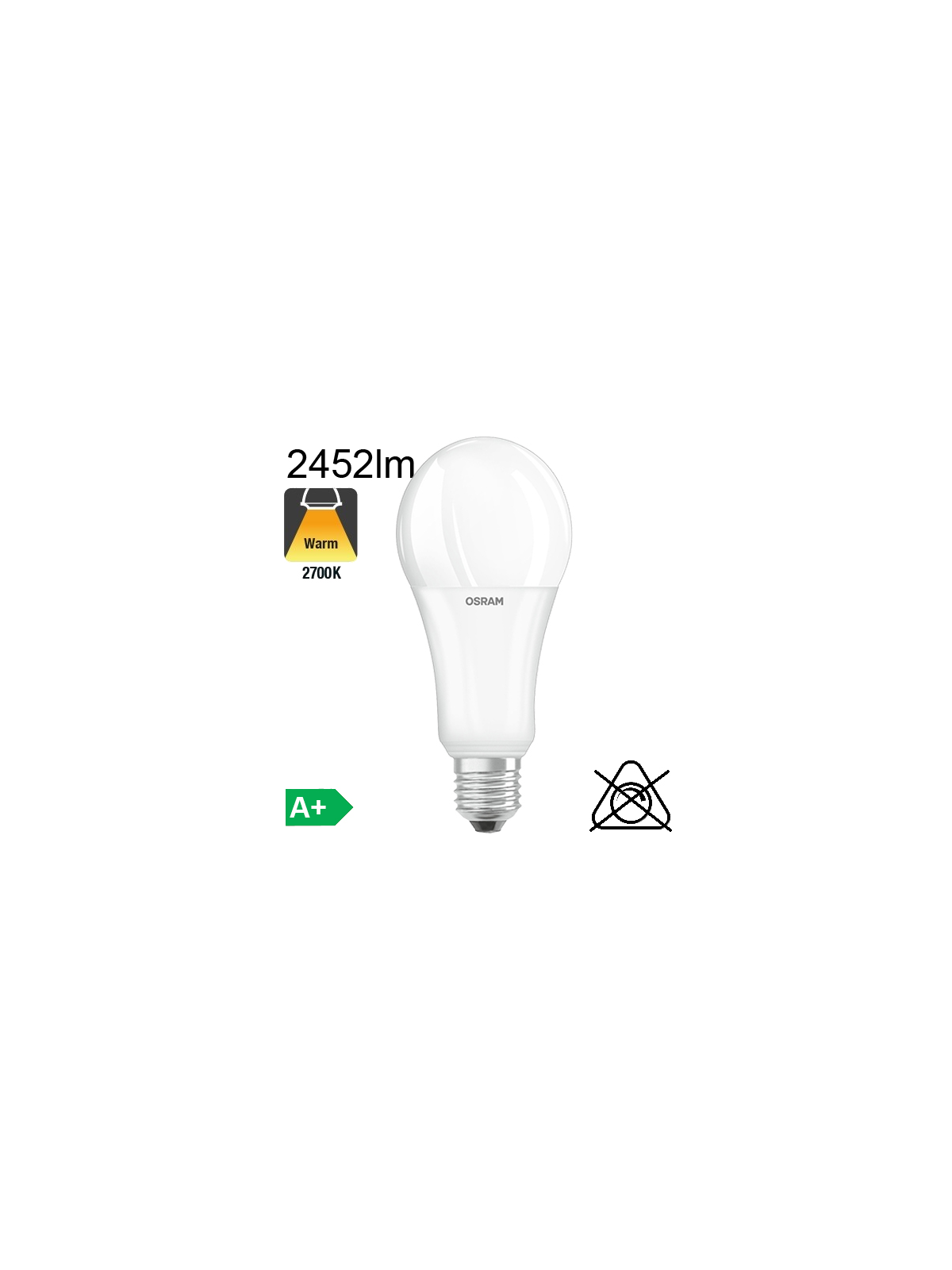 Standard LED E27 2452lm 2700K