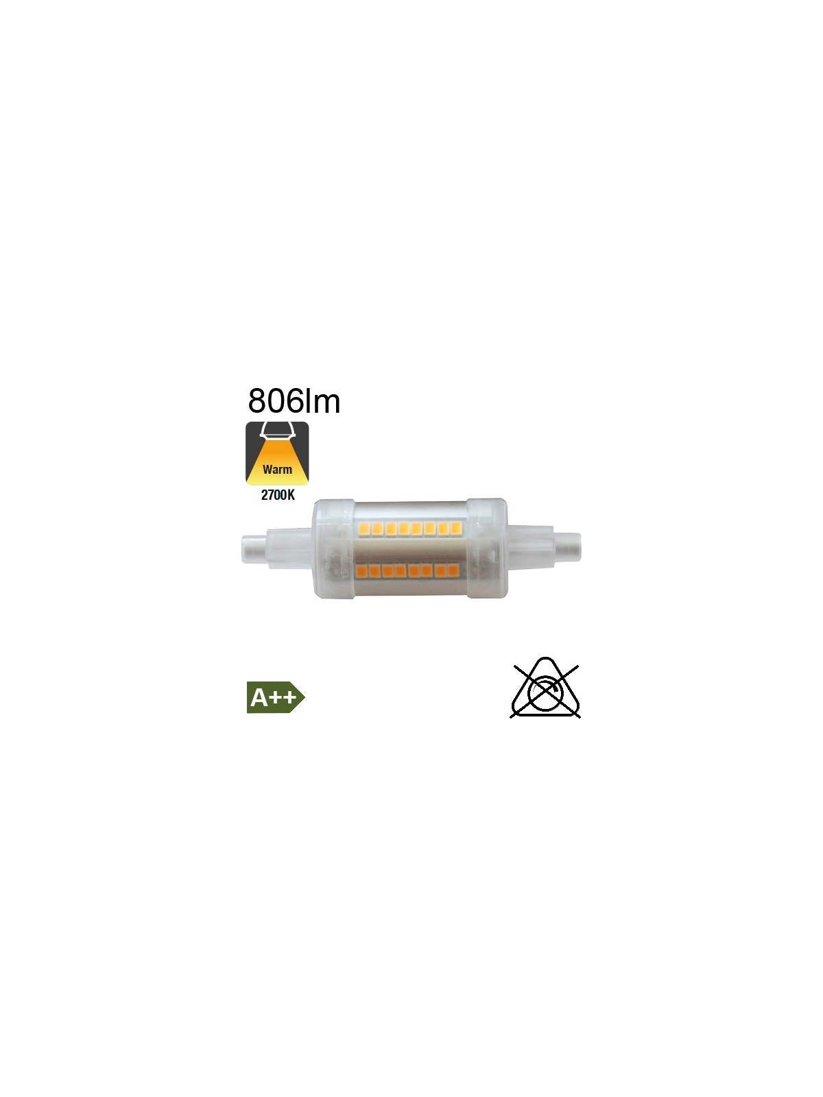 R7S 78mm LED 806lm 2700K