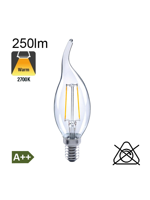 Flamme Coup de Vent LED E14 250lm 2700K