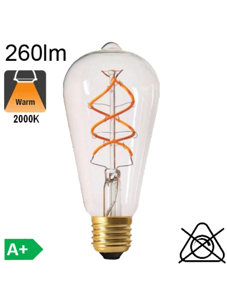 Edison ST64 Twisted LED E27 260lm 2000K