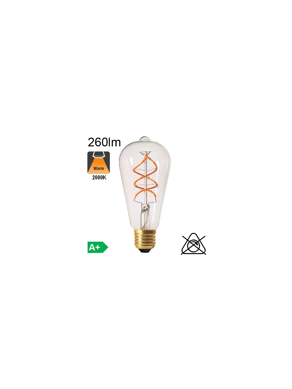 Edison ST64 Twisted LED E27 260lm 2000K