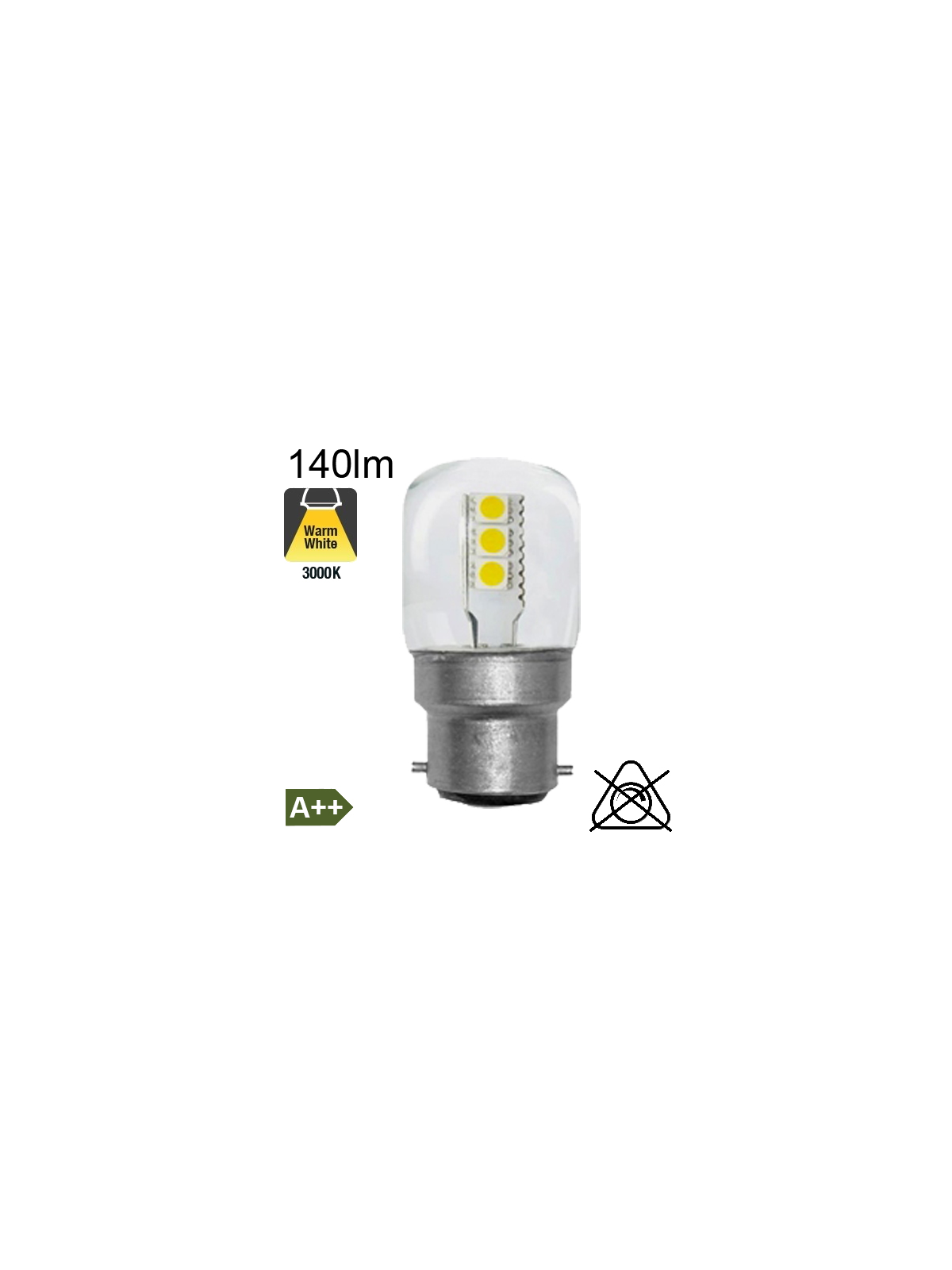 Veilleuse LED B22 140lm 3000K