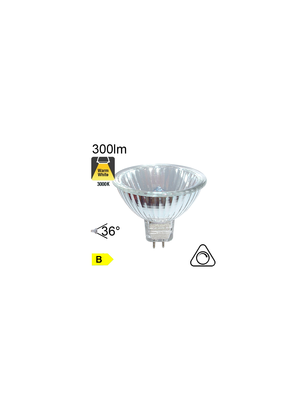 Dichroïque Halogène GU5.3 20W 36° 300lm