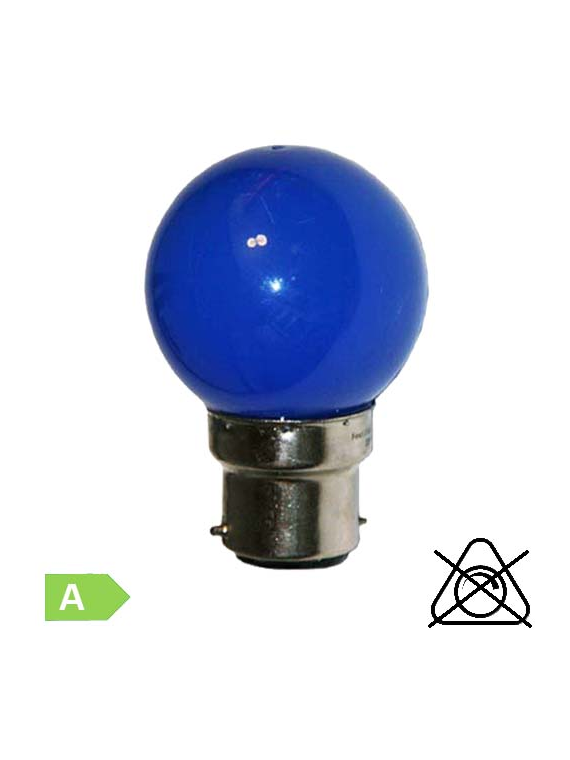 Sphérique LED B22 1W Bleu