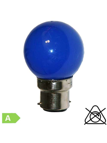 Sphérique LED B22 1W Bleu