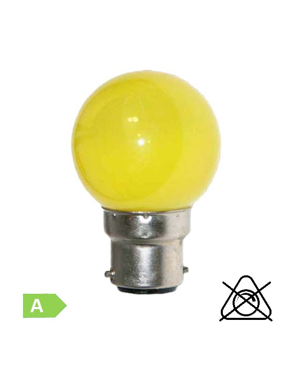 Sphérique LED B22 1W Jaune