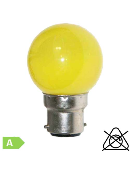 Sphérique LED B22 1W Jaune