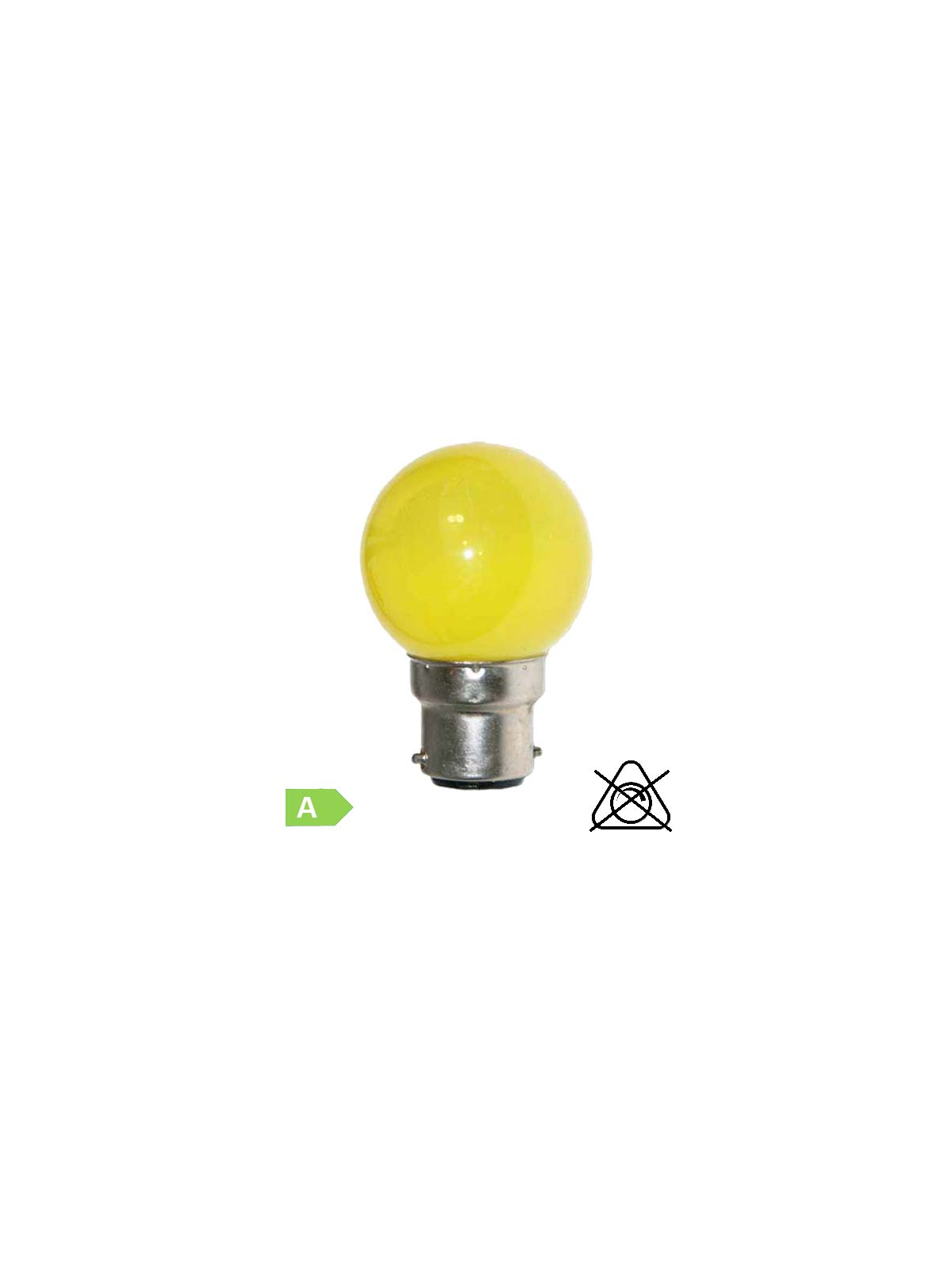 Sphérique LED B22 1W Jaune