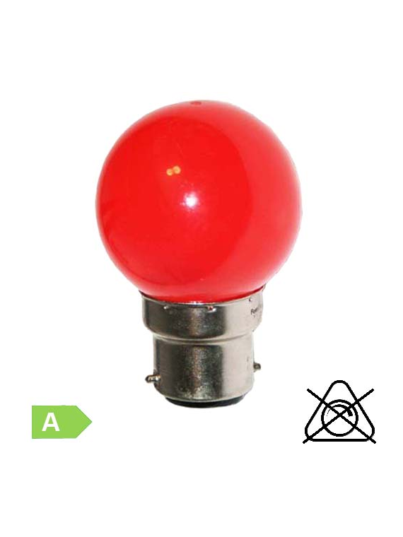 Sphérique LED B22 1W Rouge