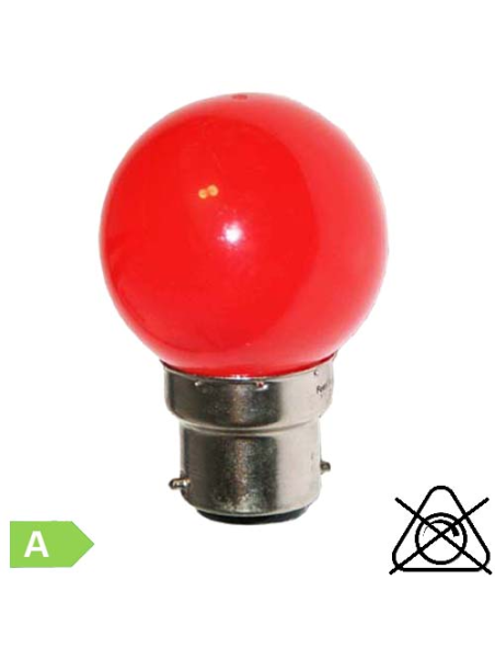 Sphérique LED B22 1W Rouge