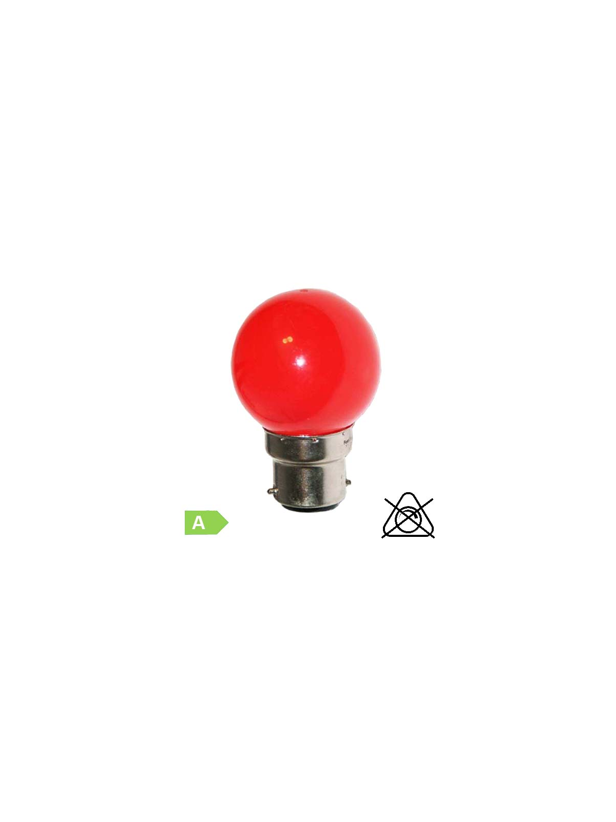 Sphérique LED B22 1W Rouge