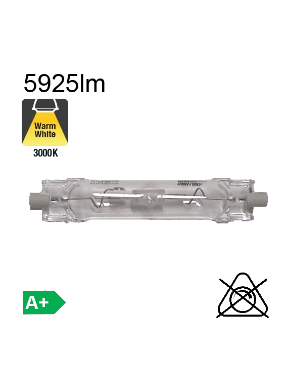 Tube Iodure Métallique Rx7s 70W 5925lm 630