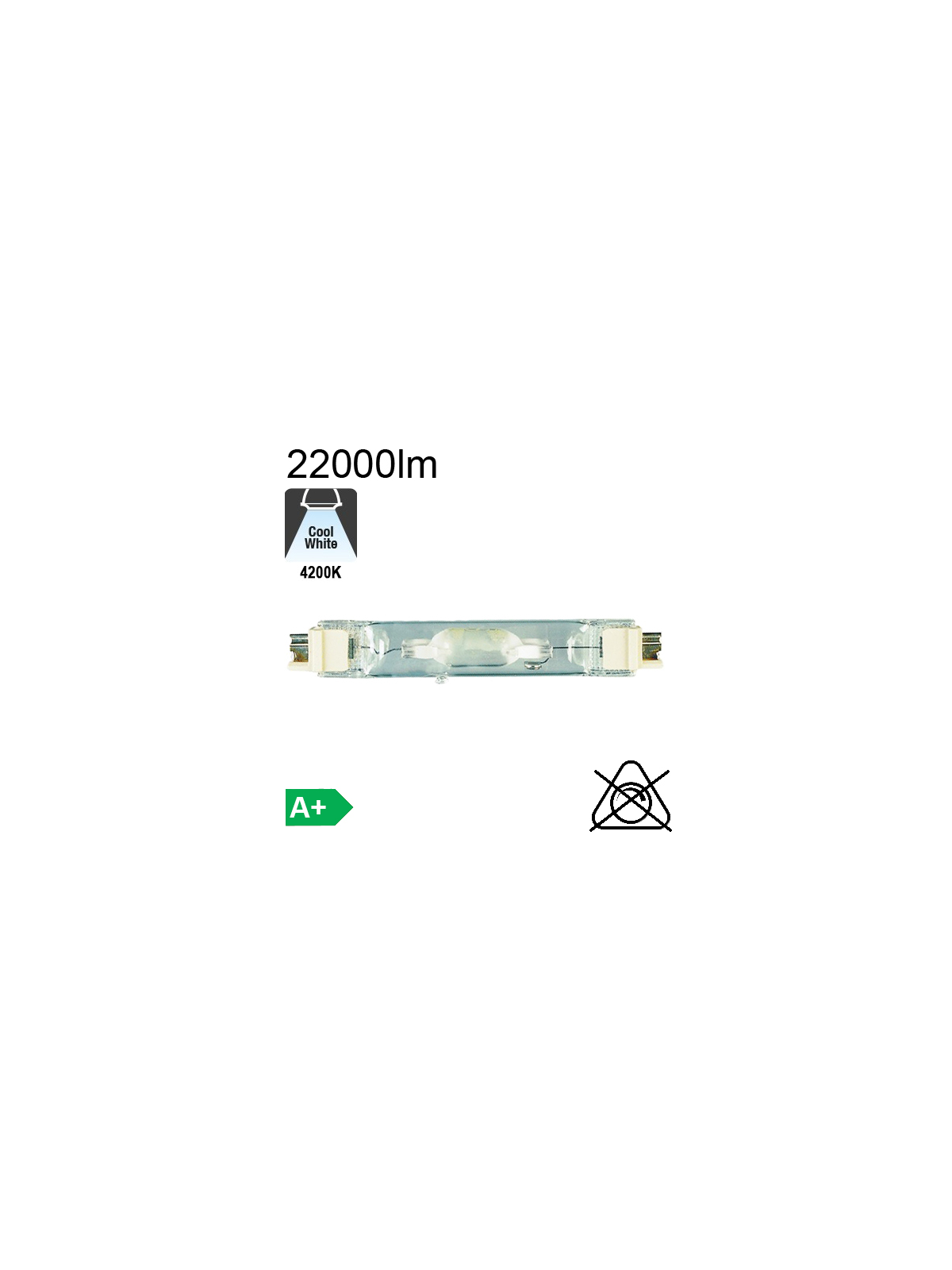 Tube Iodure Métallique Fc2 250W 22000lm 842