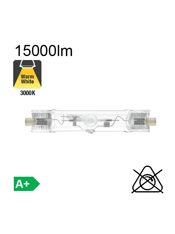 Tube Iodure Métallique Rx7s 150W 15000lm 830 Brûleur Céramique