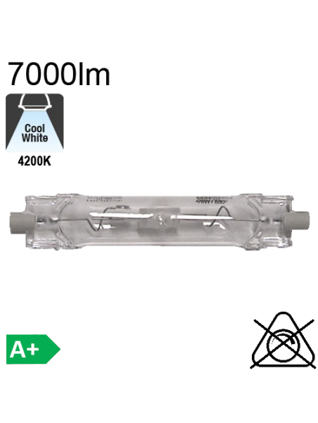 Tube Iodure Métallique Rx7s 70W 7000lm 942 Brûleur Céramique