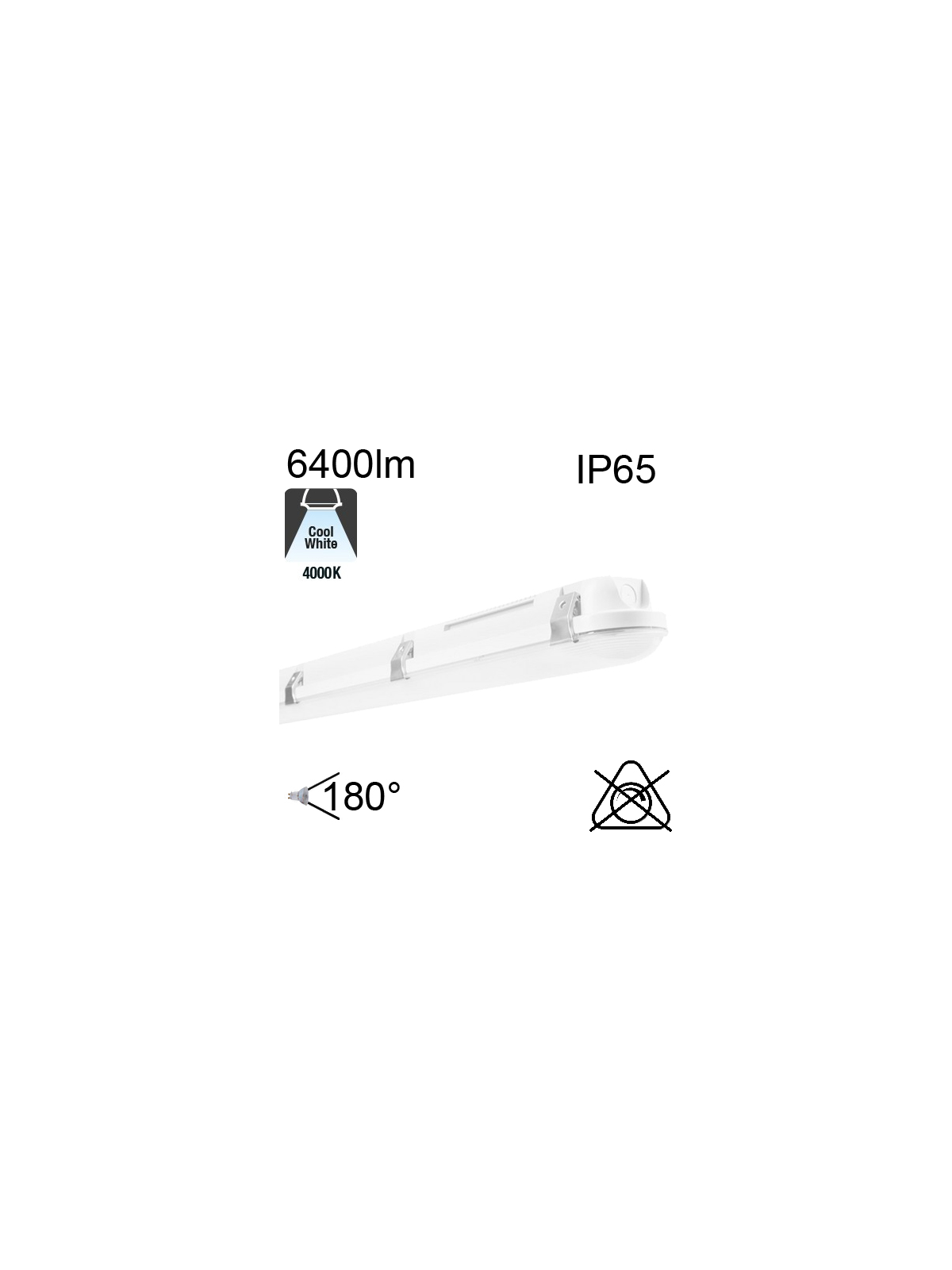 Réglette LED IP65 58W 6400Lm 4000K