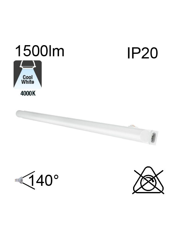 Réglette LED IP20 14W 1500lm 4000K avec interrupteur