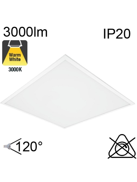 Dalle Led IP20 600x600 30W 3000lm 3000K