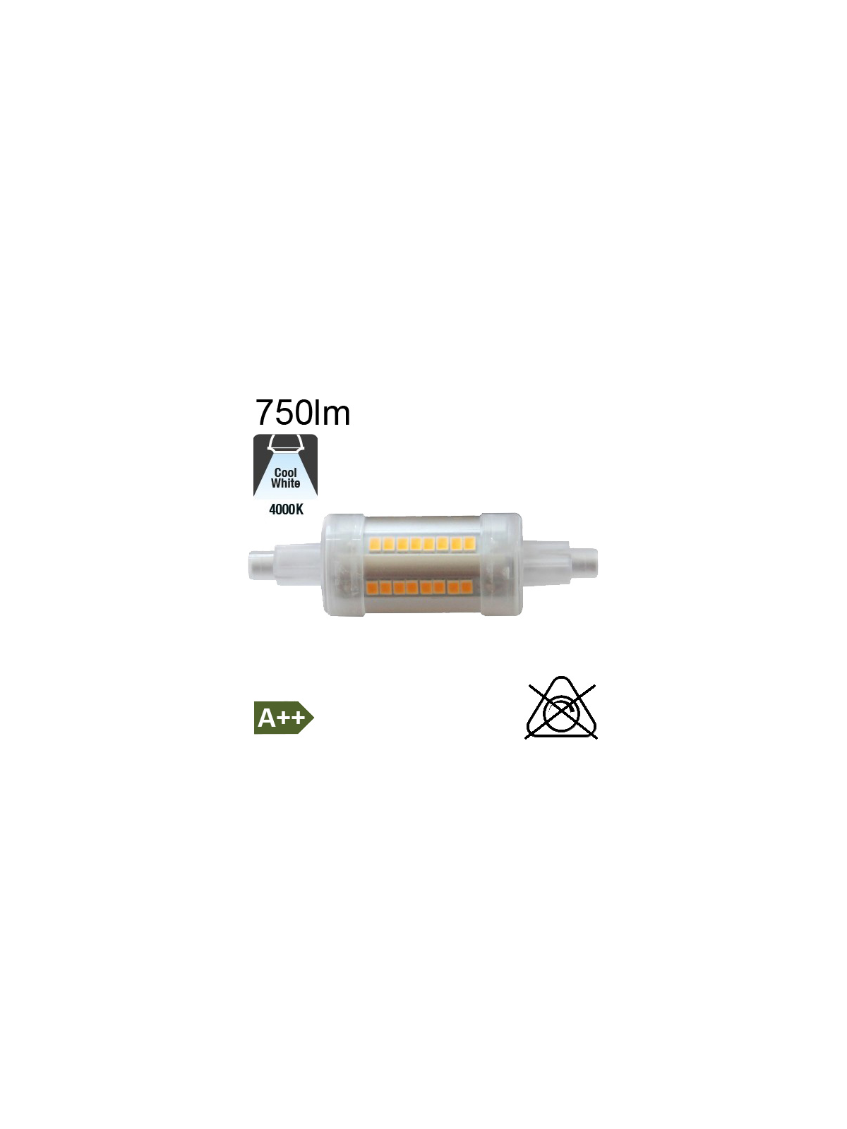 R7S 78mm LED 750lm 4000K