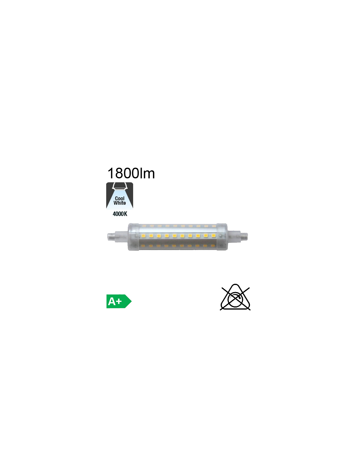 R7S 118mm LED 1800lm 4000°K