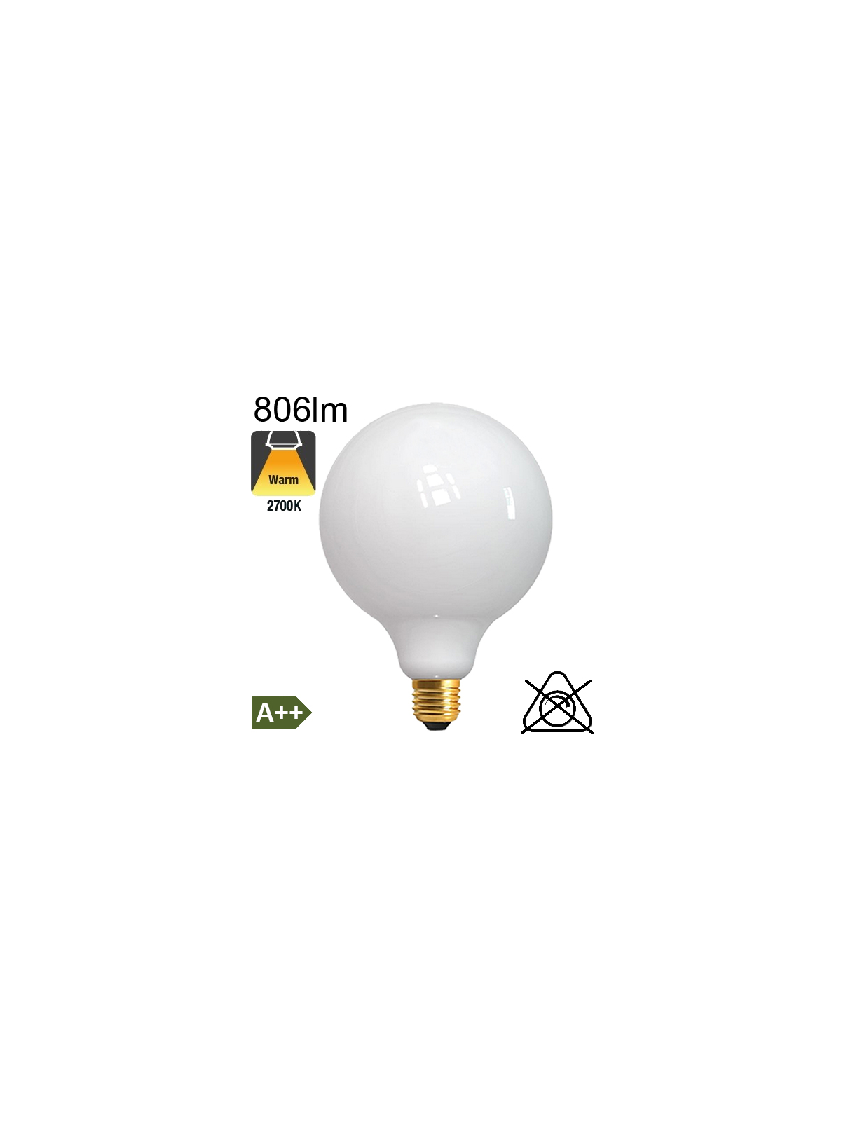 Globe Milky LED Ø125 E27 806lm 2700K