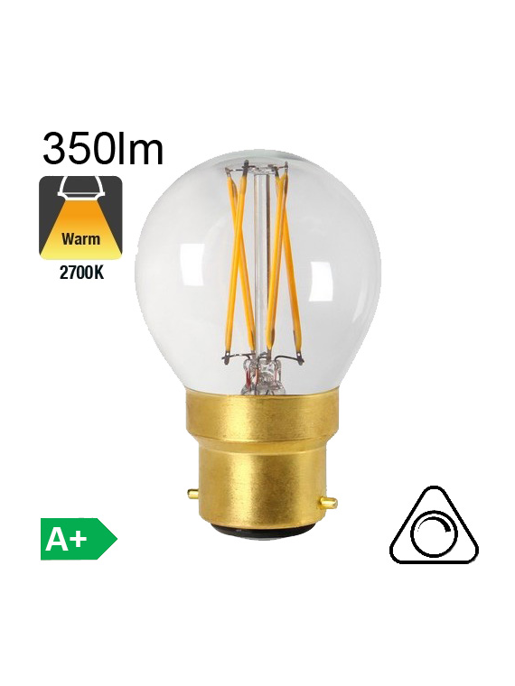 Sphérique LED B22 350lm 2700K Dimmable