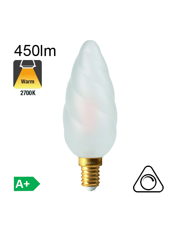 Flamme Géante Satinée LED E14 450lm 2700K