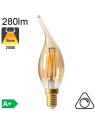 Flamme Coup de Vent Ambrée LED E14 280lm 2700K Dimmable