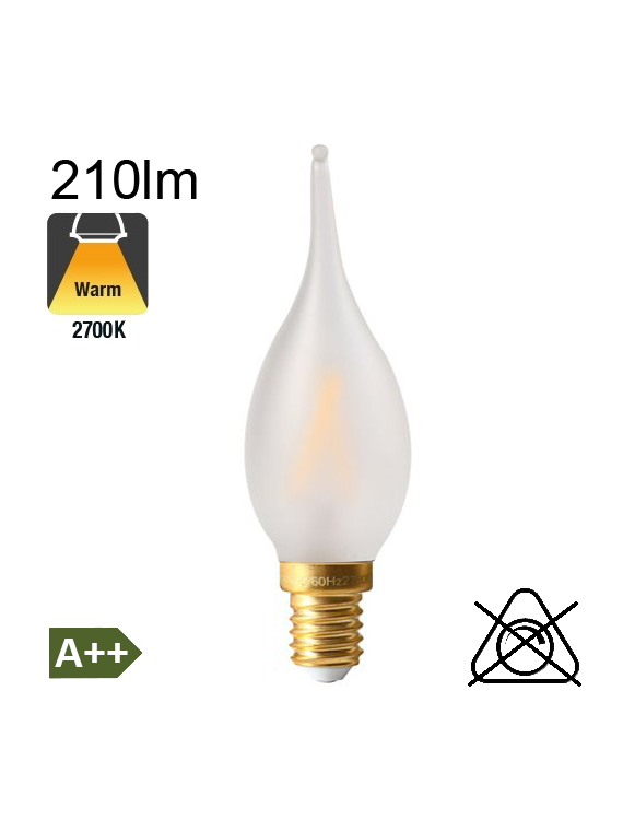 Flamme Grand Siècle Dépolie LED E14 210lm 2700K