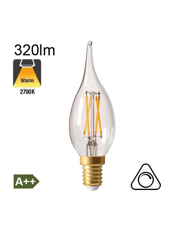 Flamme Grand Siècle LED E14 320lm 2700K Dimmable